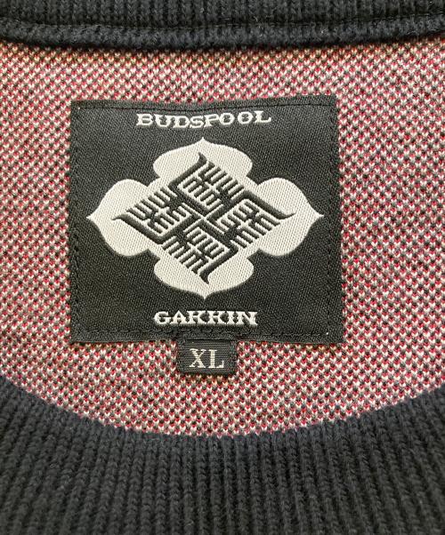 GAKKIN BUDSPOOL（ガッキン バッズプール）GAKKIN BUDSPOOL (ガッキン バッズプール) 渦軍鶏 COTTON KNIT JACQUARD SWEATER ブラック サイズ:XLの古着・服飾アイテム