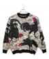 GAKKIN BUDSPOOL（ガッキン バッズプール）の古着「渦軍鶏 COTTON KNIT JACQUARD SWEATER」｜ブラック