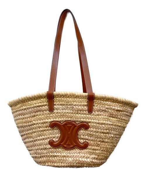 CELINE（セリーヌ）CELINE (セリーヌ) Teen Triomphe ティーン パニエ トートバッグ ベージュの古着・服飾アイテム