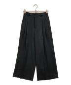 TODAYFULトゥデイフル）の古着「Tuck Wide Trousers」｜ブラック