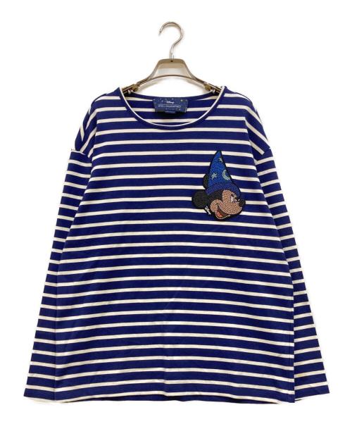STELLA McCARTNEY（ステラマッカートニー）STELLA McCARTNEY (ステラマッカートニー) Disney (ディズニー) Fantasia Mickey Striped Long-Sleeved T-Shirt ホワイト×ネイビー サイズ:Ｍの古着・服飾アイテム