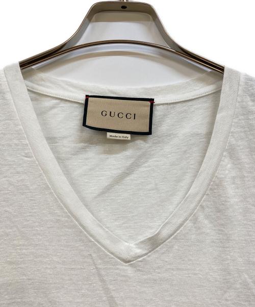GUCCI（グッチ）GUCCI (グッチ) GGアップリケ Vネックカットソー ホワイト サイズ:Sの古着・服飾アイテム