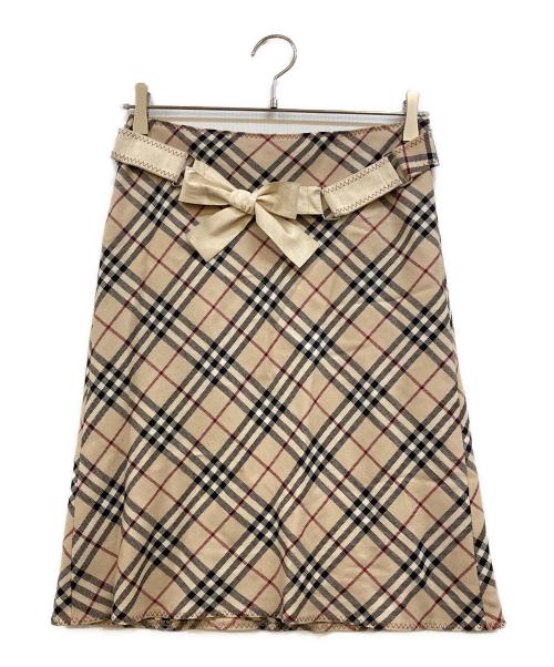 BURBERRY BLUE LABEL（バーバリー ブルー レーベル）BURBERRY BLUE LABEL (バーバリー ブルー レーベル) ノバチェックベルテッドスカート ベージュ サイズ:Sの古着・服飾アイテム