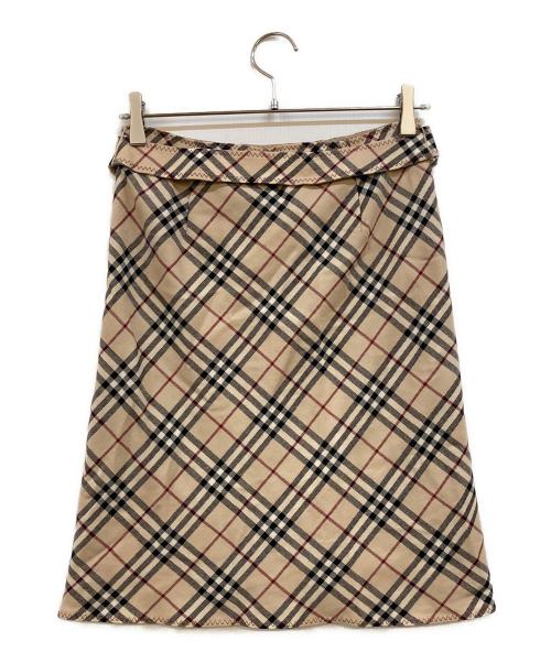 BURBERRY BLUE LABEL（バーバリー ブルー レーベル）BURBERRY BLUE LABEL (バーバリー ブルー レーベル) ノバチェックベルテッドスカート ベージュ サイズ:Sの古着・服飾アイテム