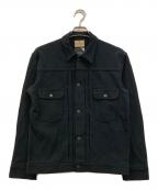 Wrangler×ATONラングラー×エイトン）の古着「コットンカノコデニムトラッカーシャツジャケット」｜ブラック