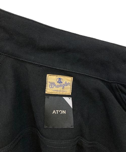 Wrangler（ラングラー）Wrangler (ラングラー) ATON (エイトン) コットンカノコデニムトラッカーシャツジャケット ブラック サイズ:Mの古着・服飾アイテム