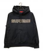 SUPREMEシュプリーム）の古着「Perforated Leather Hooded Sweatshirt」｜ブラック