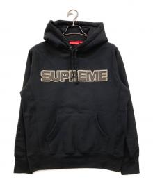 SUPREME（シュプリーム）の古着「Perforated Leather Hooded Sweatshirt」｜ブラック