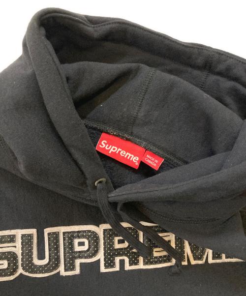 SUPREME（シュプリーム）SUPREME (シュプリーム) Perforated Leather Hooded Sweatshirt ブラック サイズ:Sの古着・服飾アイテム