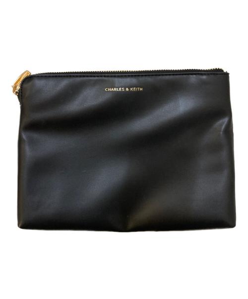 CHARLES & KEITH（チャールズアンドキース）CHARLES & KEITH (チャールズアンドキース) ポーチ付きダブルハンドル シャナイアスラウチーバッグ ブラックの古着・服飾アイテム