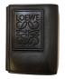 LOEWE（ロエベ）の古着「アナグラム サテンカーフ トライフォールド レザーウォレット」｜ブラック
