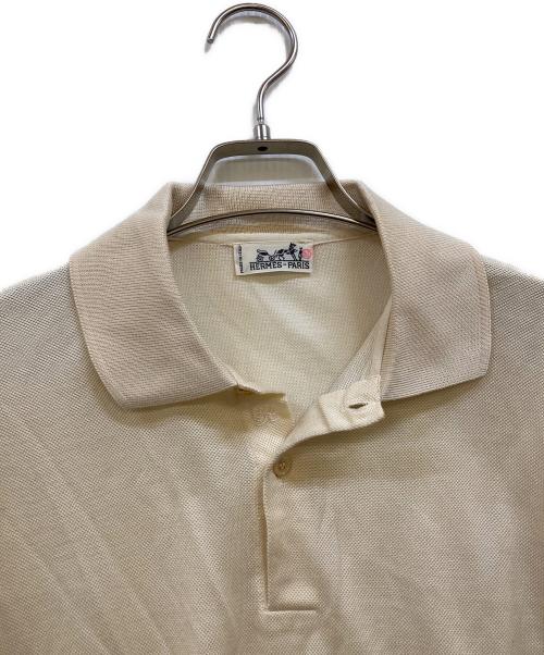HERMES（エルメス）HERMES (エルメス) シルクニットポロシャツ ベージュ サイズ:-の古着・服飾アイテム