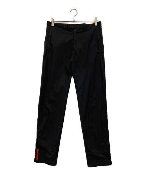 PRADA SPORTS（プラダスポーツ）PRADA SPORTS (プラダスポーツ) 裾ジップ イージーナイロンパンツ ブラック サイズ:48の古着・服飾アイテム