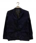COMME des GARCONS HOMMEコムデギャルソン オム）の古着「パッチワーク 後染め 3B パネルテーラードジャケット」｜ネイビー