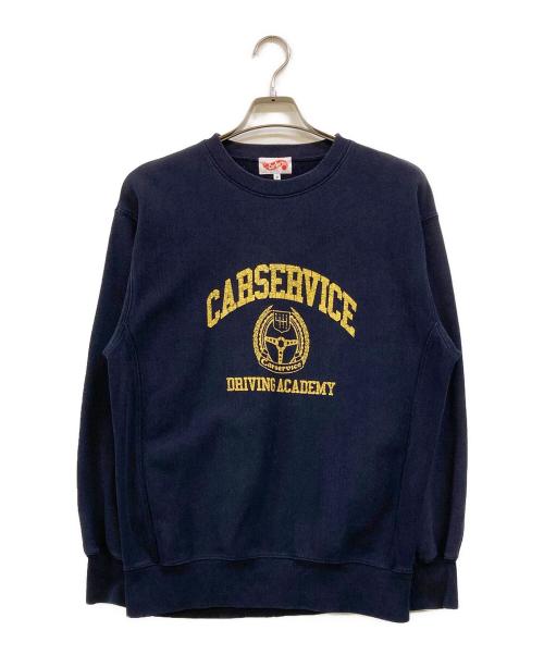 Car Service（カーサービス）Car Service (カーサービス) カレッジプリントスウェット ネイビー サイズ:2の古着・服飾アイテム