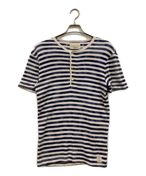 Denim & Supply Ralph Lauren（デニム＆サプライ ラルフローレン）Denim & Supply Ralph Lauren (デニム＆サプライ ラルフローレン) border henley tee ブルー×ホワイト サイズ:Sの古着・服飾アイテム