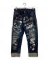 DSQUARED2（ディースクエアード）の古着「ペンキグラフィックデザイン ジップフライ デニムパンツ」｜インディゴ