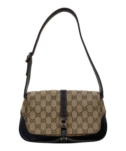 GUCCI（グッチ）GUCCI (グッチ) GGキャンバスジャッキーワンショルダーバッグ ブラウンの古着・服飾アイテム