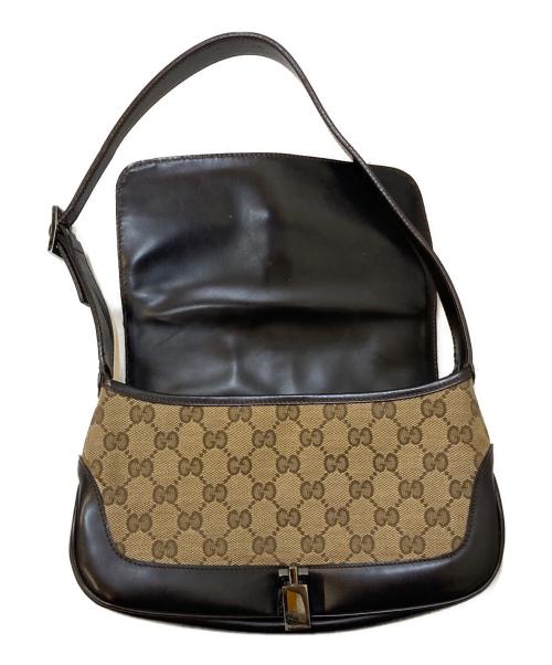 GUCCI（グッチ）GUCCI (グッチ) GGキャンバスジャッキーワンショルダーバッグ ブラウンの古着・服飾アイテム