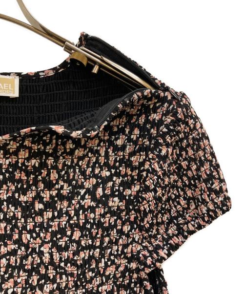 MICHAEL MICHAEL KORS（マイケル マイケルコース）MICHAEL MICHAEL KORS (マイケル マイケルコース) スモック フローラルプリント ジョーゼット ドレス ピンク×ブラック サイズ:Sの古着・服飾アイテム