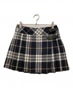 BURBERRY BLUE LABELバーバリー ブルー レーベル）の古着「ベルト付ラップミニスカート」｜グレー×ブラック