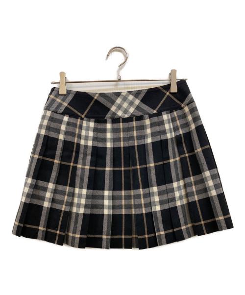 BURBERRY BLUE LABEL（バーバリー ブルー レーベル）BURBERRY BLUE LABEL (バーバリー ブルー レーベル) ベルト付ラップミニスカート グレー×ブラック サイズ:38の古着・服飾アイテム