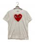 PLAY COMME des GARCONS（プレイコムデギャルソン）の古着「Red Heart Emblem X Black Studs Tee」｜ホワイト