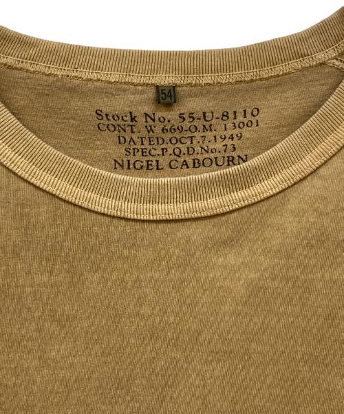 NIGEL CABOURN（ナイジェルケーボン）NIGEL CABOURN (ナイジェルケーボン) 顔料染め9.5オンスPIGMENT Tシャツ ベージュ サイズ:54の古着・服飾アイテム
