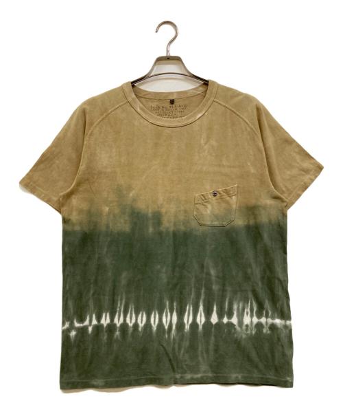 NIGEL CABOURN（ナイジェルケーボン）NIGEL CABOURN (ナイジェルケーボン) CHUSEN DYE/NEW BASIC T-SHIRT ベージュ×カーキ サイズ:50の古着・服飾アイテム