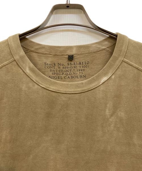 NIGEL CABOURN（ナイジェルケーボン）NIGEL CABOURN (ナイジェルケーボン) CHUSEN DYE/NEW BASIC T-SHIRT ベージュ×カーキ サイズ:50の古着・服飾アイテム