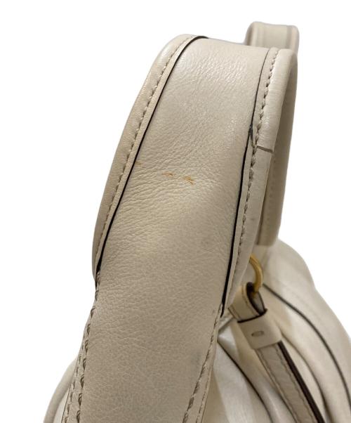 COACH（コーチ）COACH (コーチ) セミショルダー エルゴレザー プリーテド ホーボーバッグ アイボリーの古着・服飾アイテム