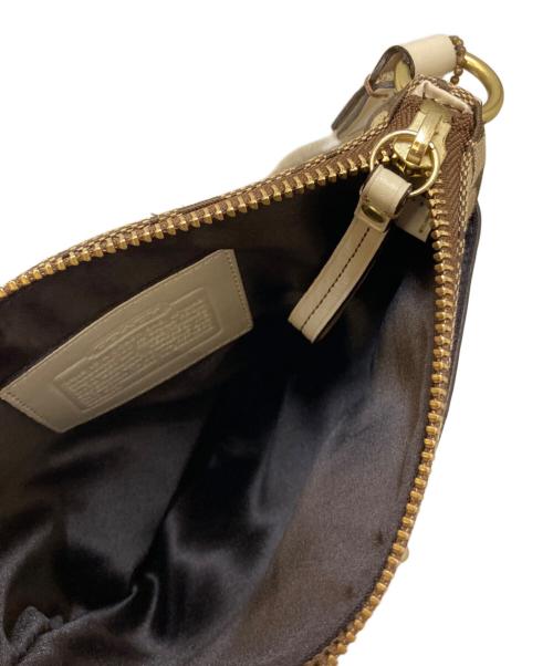 COACH（コーチ）COACH (コーチ) ターンロック パッチワーク シグネチャー ショルダーバッグ ベージュの古着・服飾アイテム