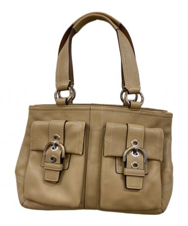COACH コーチ SOHO ソーホー レザー ホーボーバッグ 本革 ベージュ 中古・古着通販】COACH (コーチ) ソーホー レザートートバッグ