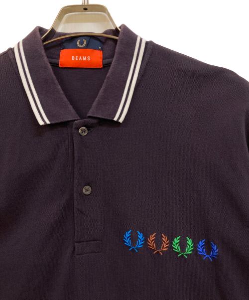 BEAMS（ビームス）BEAMS (ビームス) FRED PERRY (フレッドペリー) 4連ロゴポロシャツ パープル サイズ:Ｍの古着・服飾アイテム