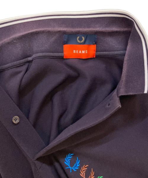 BEAMS（ビームス）BEAMS (ビームス) FRED PERRY (フレッドペリー) 4連ロゴポロシャツ パープル サイズ:Ｍの古着・服飾アイテム
