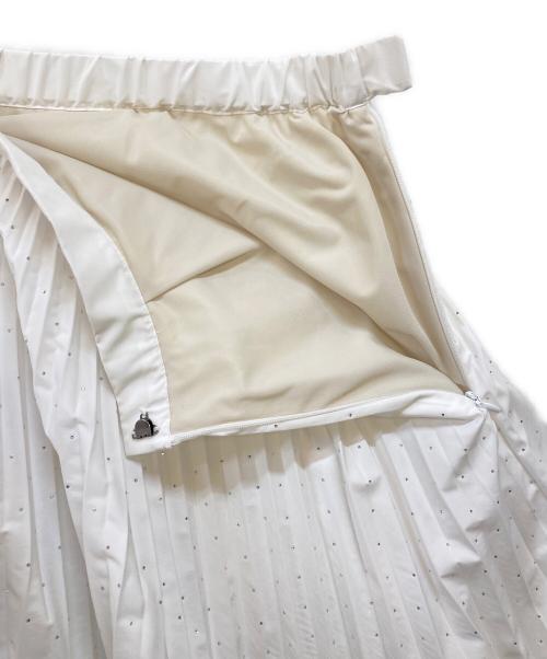 LOUNIE（ルーニー）LOUNIE (ルーニー) ラインストーンロングスカート ホワイト サイズ:38の古着・服飾アイテム