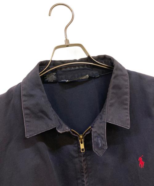 POLO RALPH LAUREN（ポロ・ラルフローレン）POLO RALPH LAUREN (ポロ・ラルフローレン) 80-90's ポニー刺繍 チンスト付 スイングトップ ネイビー サイズ:XLの古着・服飾アイテム