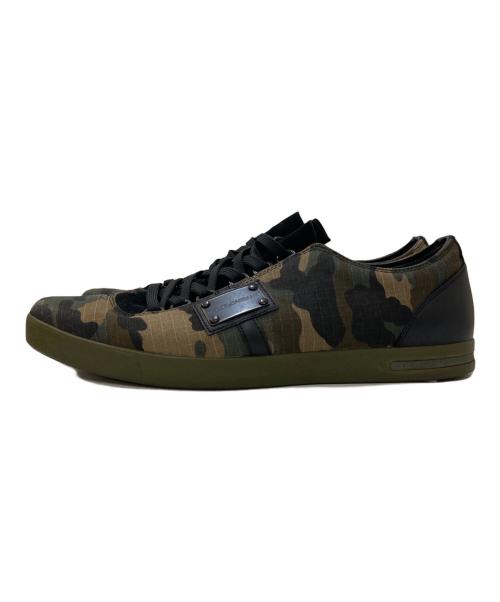 DOLCE & GABBANA（ドルチェ＆ガッバーナ）DOLCE & GABBANA (ドルチェ＆ガッバーナ) カモフラキャンバススニーカー カーキ サイズ:9の古着・服飾アイテム