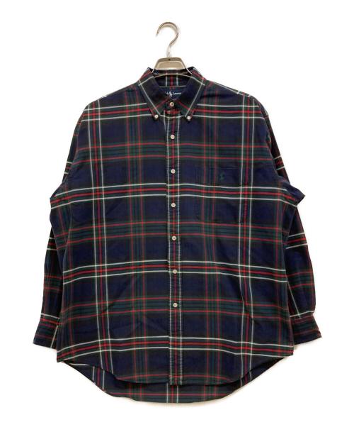 RALPH LAUREN（ラルフローレン）RALPH LAUREN (ラルフローレン) BIG SHIRT チェックシャツ ネイビー サイズ:Ｍの古着・服飾アイテム