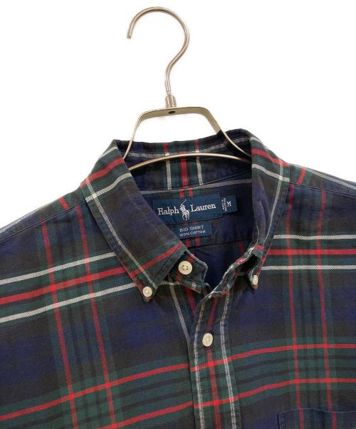 RALPH LAUREN（ラルフローレン）RALPH LAUREN (ラルフローレン) BIG SHIRT チェックシャツ ネイビー サイズ:Ｍの古着・服飾アイテム