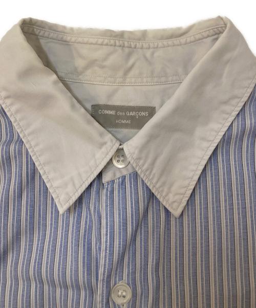 COMME des GARCONS HOMME（コムデギャルソン オム）COMME des GARCONS HOMME (コムデギャルソン オム) 切替ストライプシャツ ブルー×グレー サイズ:-の古着・服飾アイテム