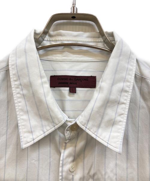 COMME des GARCONS HOMME DEUX（コムデギャルソン オム ドゥ）COMME des GARCONS HOMME DEUX (コムデギャルソン オム ドゥ) ストライプシャツ ホワイト サイズ:Ｌの古着・服飾アイテム