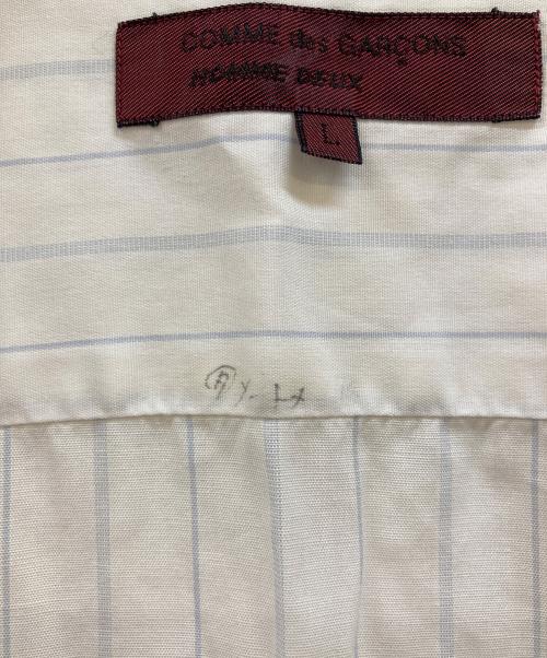 COMME des GARCONS HOMME DEUX（コムデギャルソン オム ドゥ）COMME des GARCONS HOMME DEUX (コムデギャルソン オム ドゥ) ストライプシャツ ホワイト サイズ:Ｌの古着・服飾アイテム