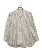 COMME des GARCONS HOMMEコムデギャルソン オム）の古着「オープンカラーストライプシャツ」｜ホワイト