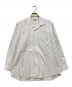 COMME des GARCONS HOMMEコムデギャルソン オム）の古着「ストライプオープンカラーシャツ」｜ホワイト