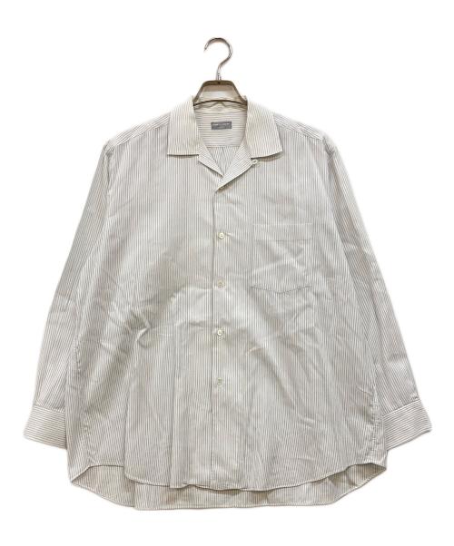 COMME des GARCONS HOMME（コムデギャルソン オム）COMME des GARCONS HOMME (コムデギャルソン オム) ストライプオープンカラーシャツ ホワイト サイズ:- (実寸参照)の古着・服飾アイテム