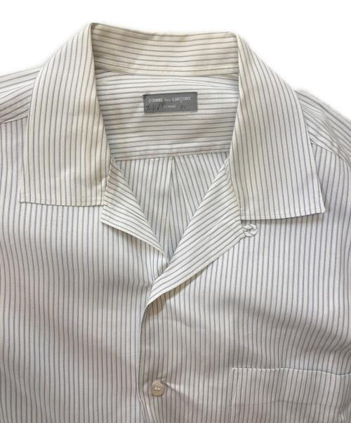 COMME des GARCONS HOMME（コムデギャルソン オム）COMME des GARCONS HOMME (コムデギャルソン オム) ストライプオープンカラーシャツ ホワイト サイズ:- (実寸参照)の古着・服飾アイテム