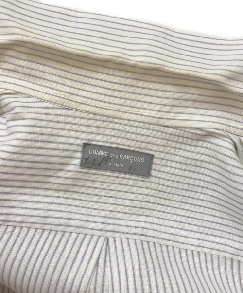 COMME des GARCONS HOMME（コムデギャルソン オム）COMME des GARCONS HOMME (コムデギャルソン オム) ストライプオープンカラーシャツ ホワイト サイズ:- (実寸参照)の古着・服飾アイテム
