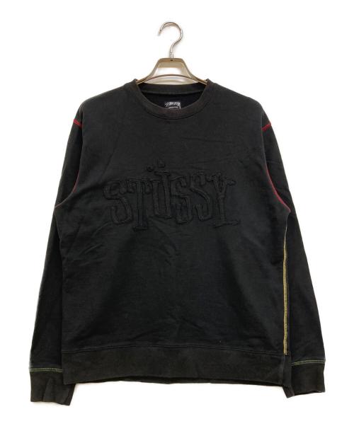 stussy（ステューシー）stussy (ステューシー) 00'sロゴスウェット ブラック サイズ:Lの古着・服飾アイテム