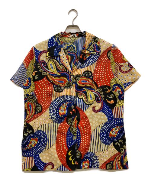 MLM（エムエルエム）MLM (エムエルエム) 60's~70's 総柄シャツ レッド×イエロー サイズ:Freeの古着・服飾アイテム